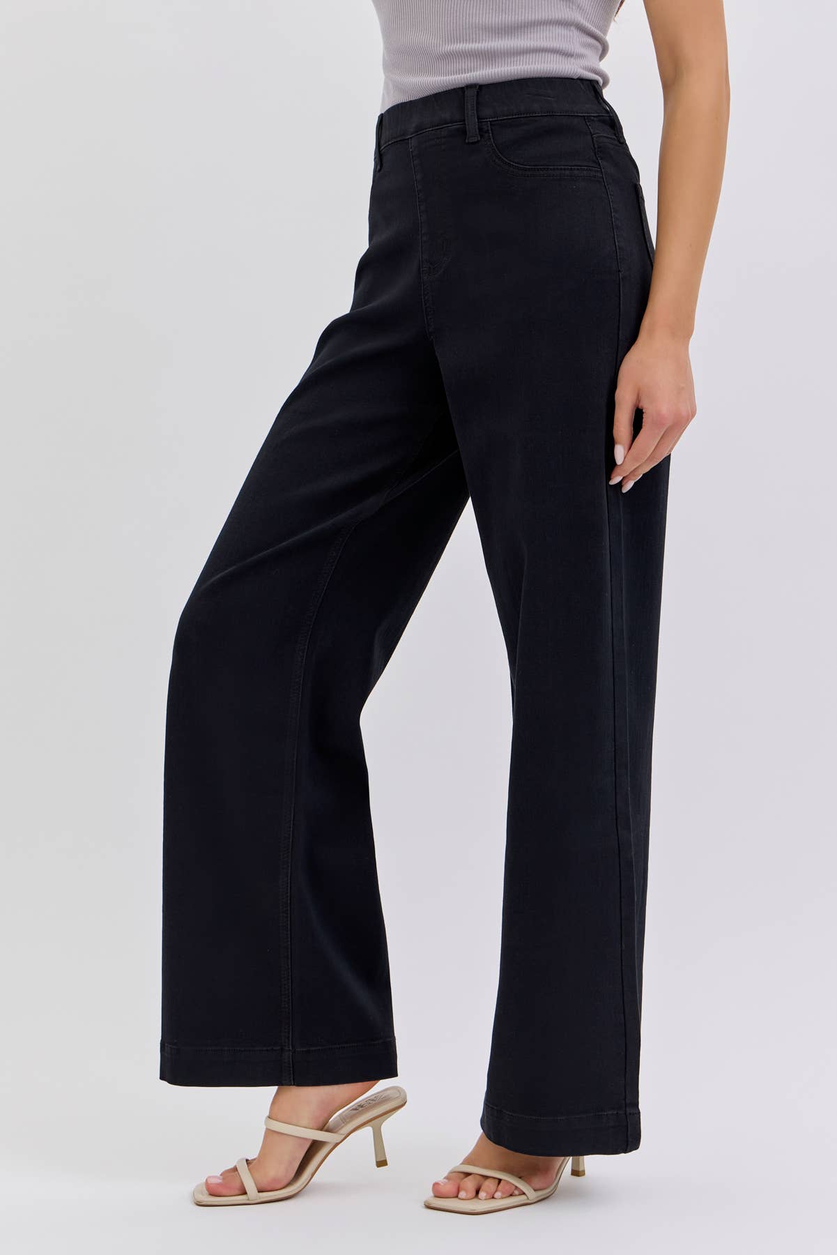 Paisley Pull On Black Pant