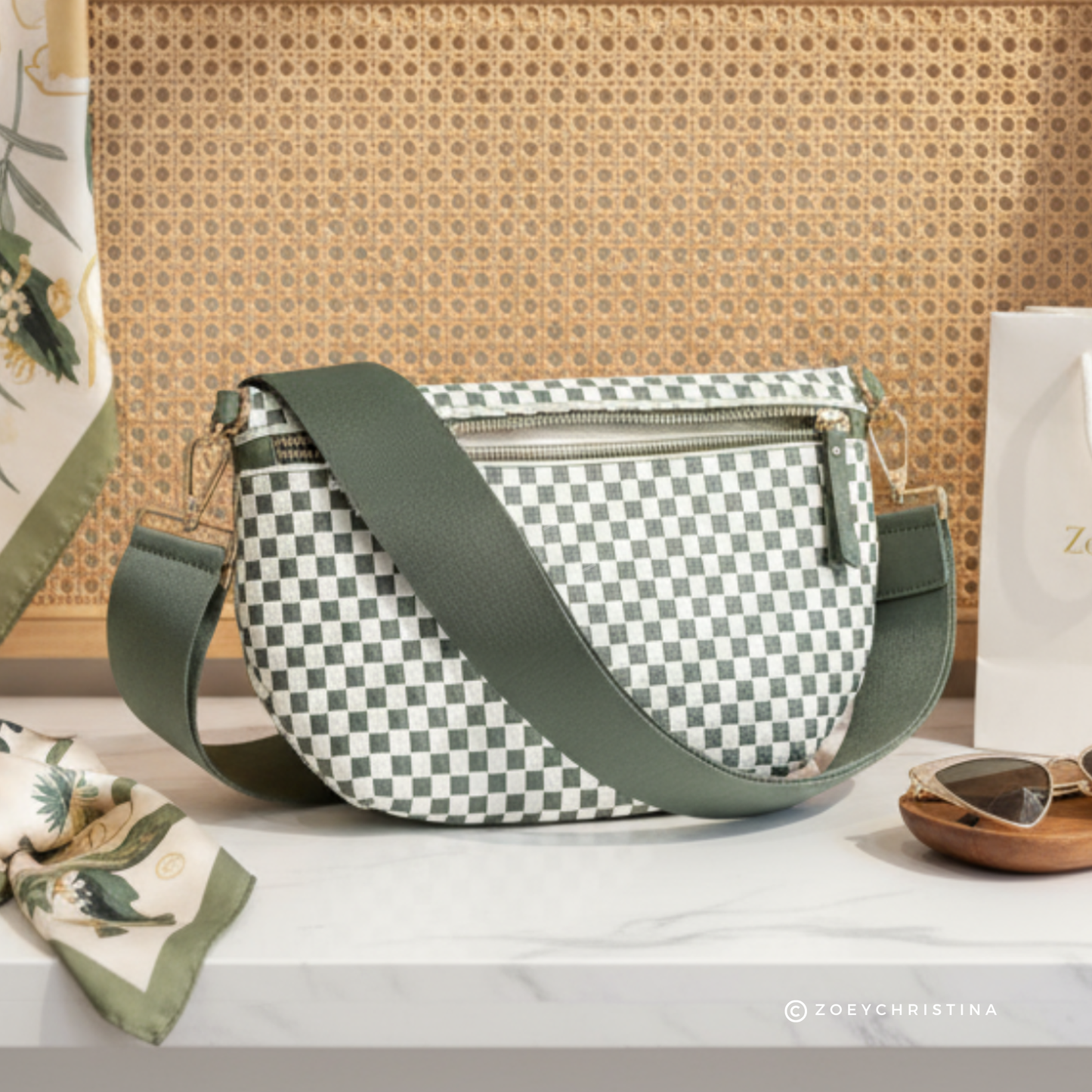 Checker Crossbody Bag