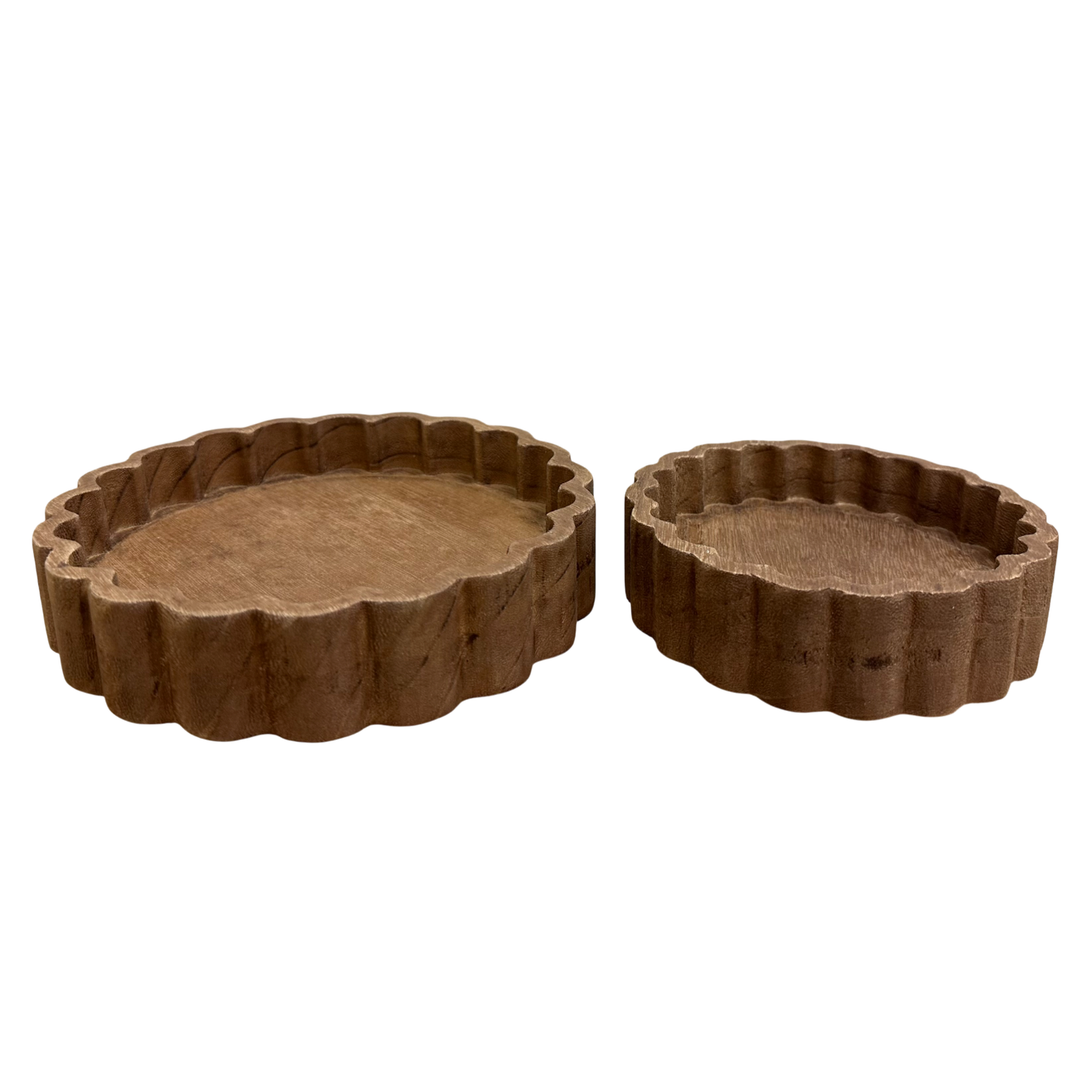 Scalloped Wood Tray Small