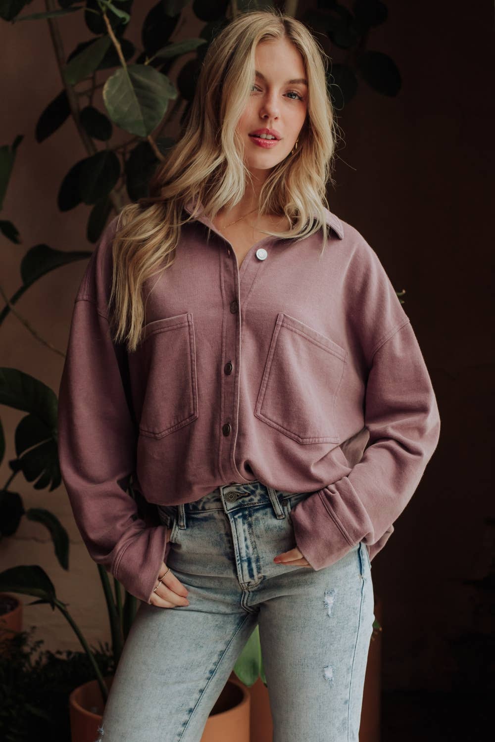Lovely in Lavendar Button Up