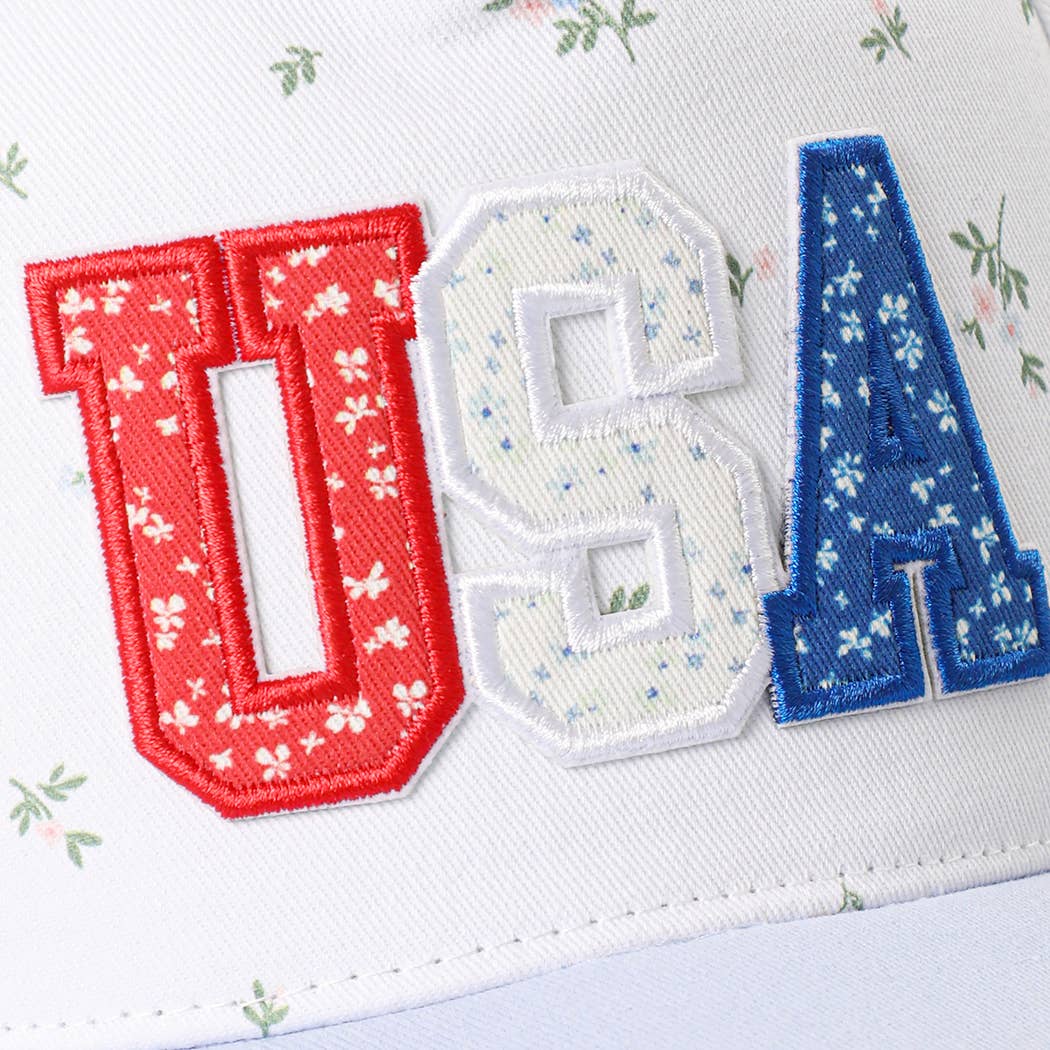 USA Floral Two-Tone Trucker Hat