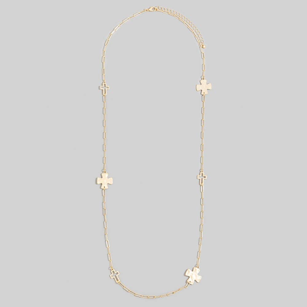 Multi Cross Charms Chain Necklace