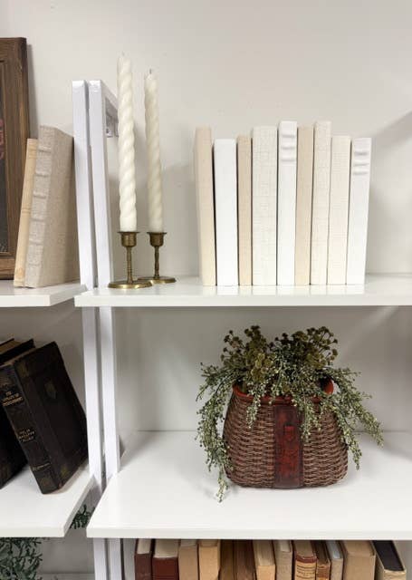 Fabric Covered Books for Shelf Decor- Shades of Cream