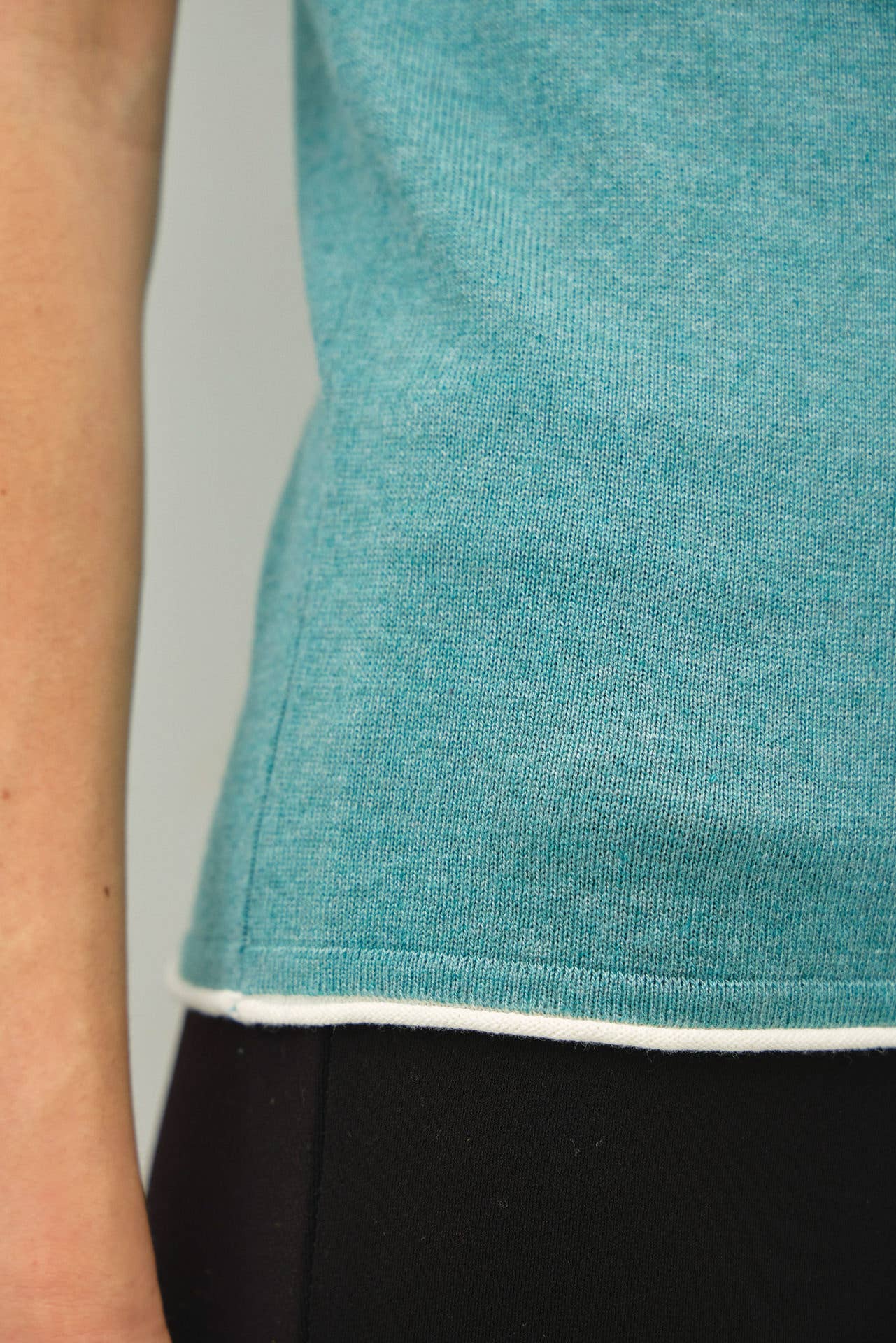 LAYERED LOOK ESSENTIAL SHORT SLEEVE  SWEATER TOP