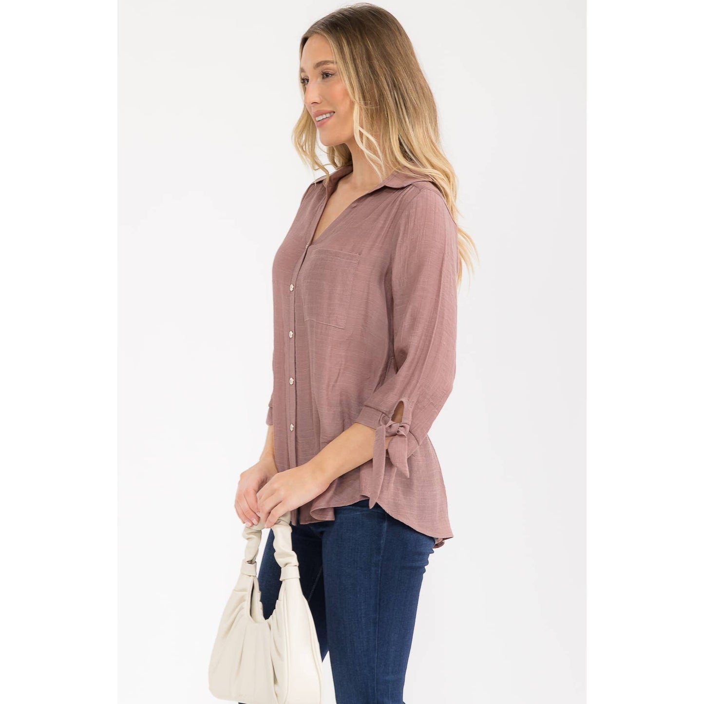 Papaya Gauze Top