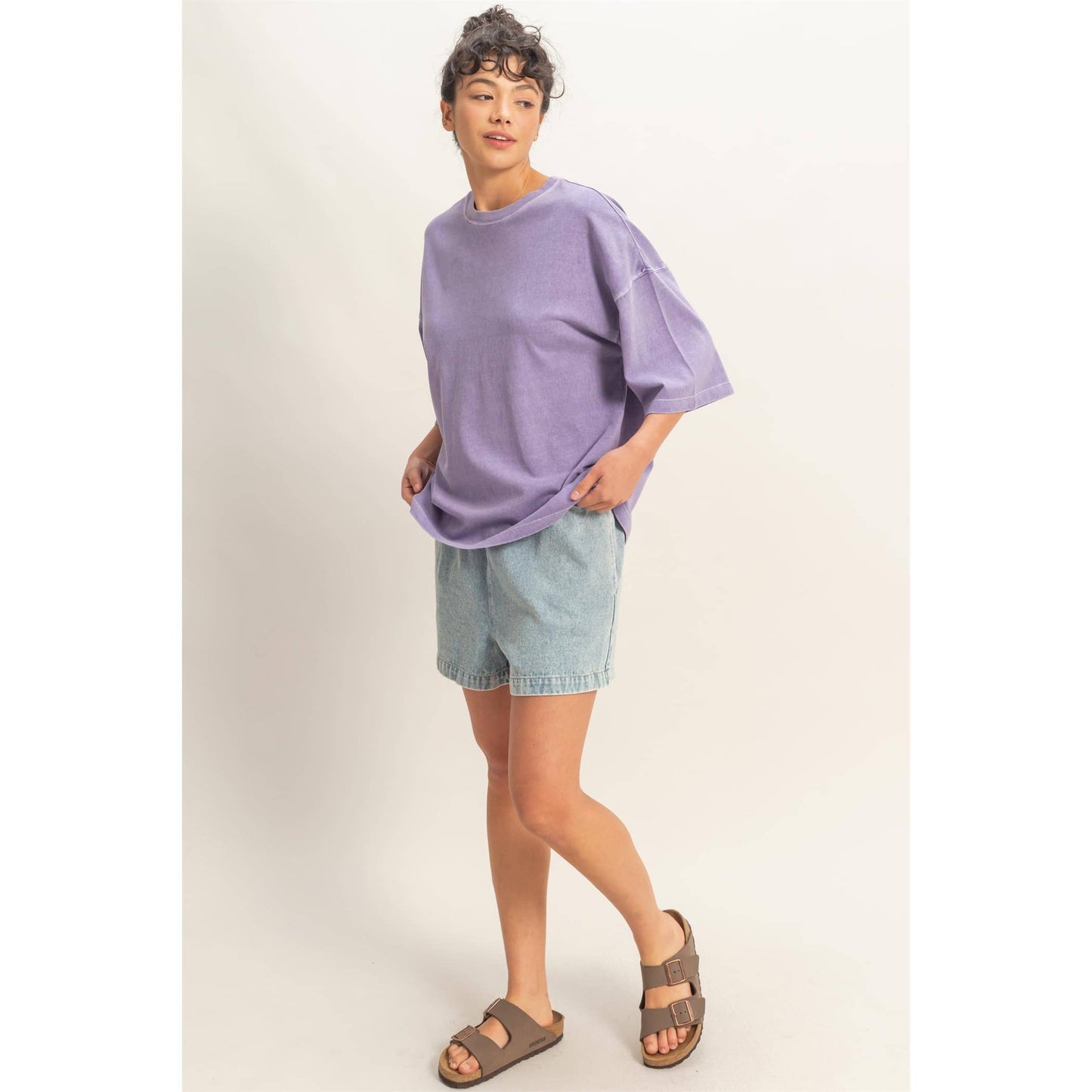 Pigment Dye Oversized Half-Sleeve T-Shirt
