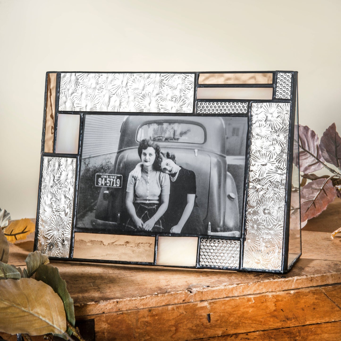 Peach, Ivory and Clear Vintage Glass Frame Series