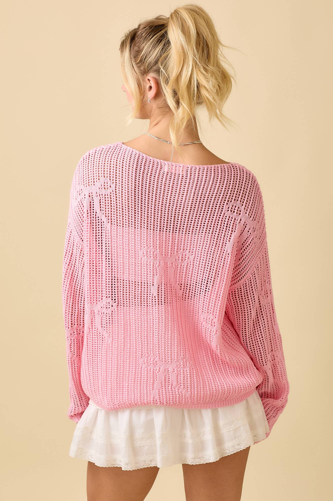 Boat Neck Crochet Bow Top