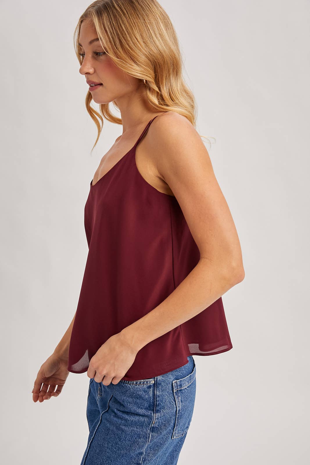 SATIN CRISSCROSS BACK STRAPS SCOOP NECK CAMI - EASTER DAY