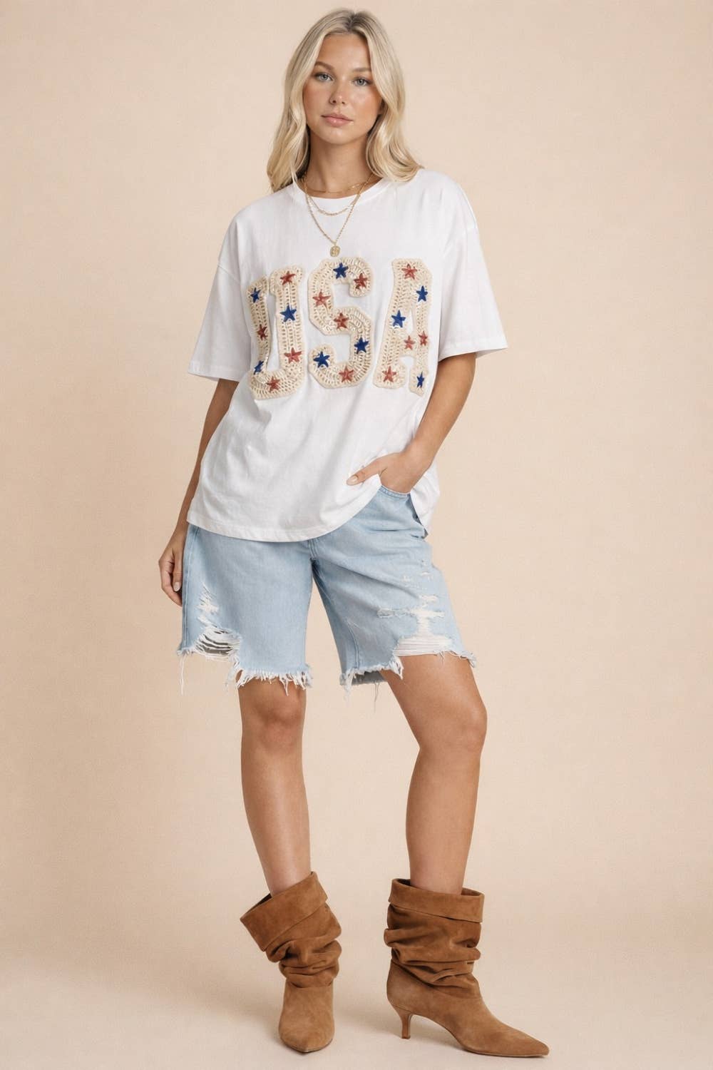 4th of July Crochet Star Tee
