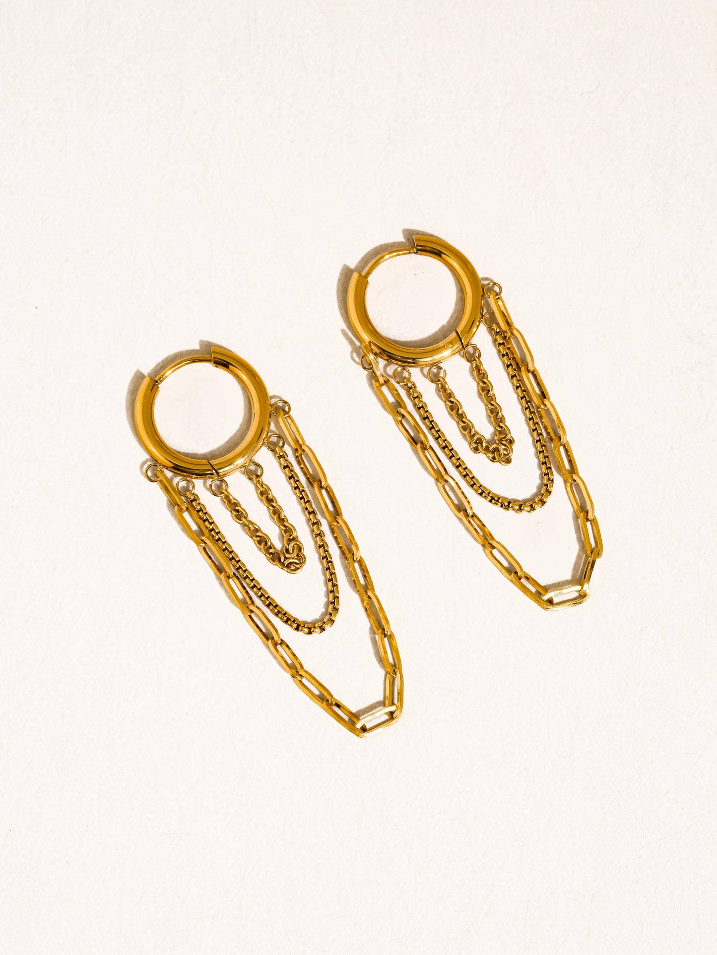 Vianne 18K Gold Chain Drop Earrings