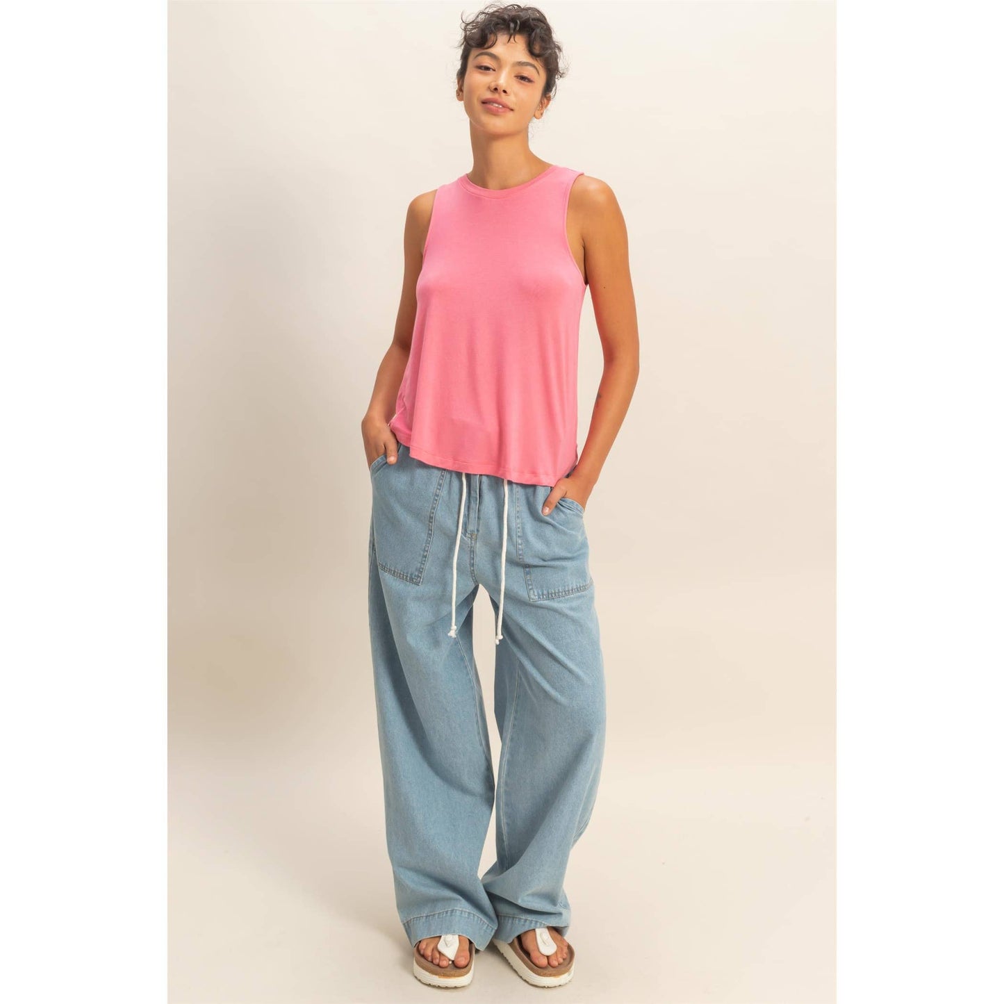 Basic Babe Rayon Flow Tank