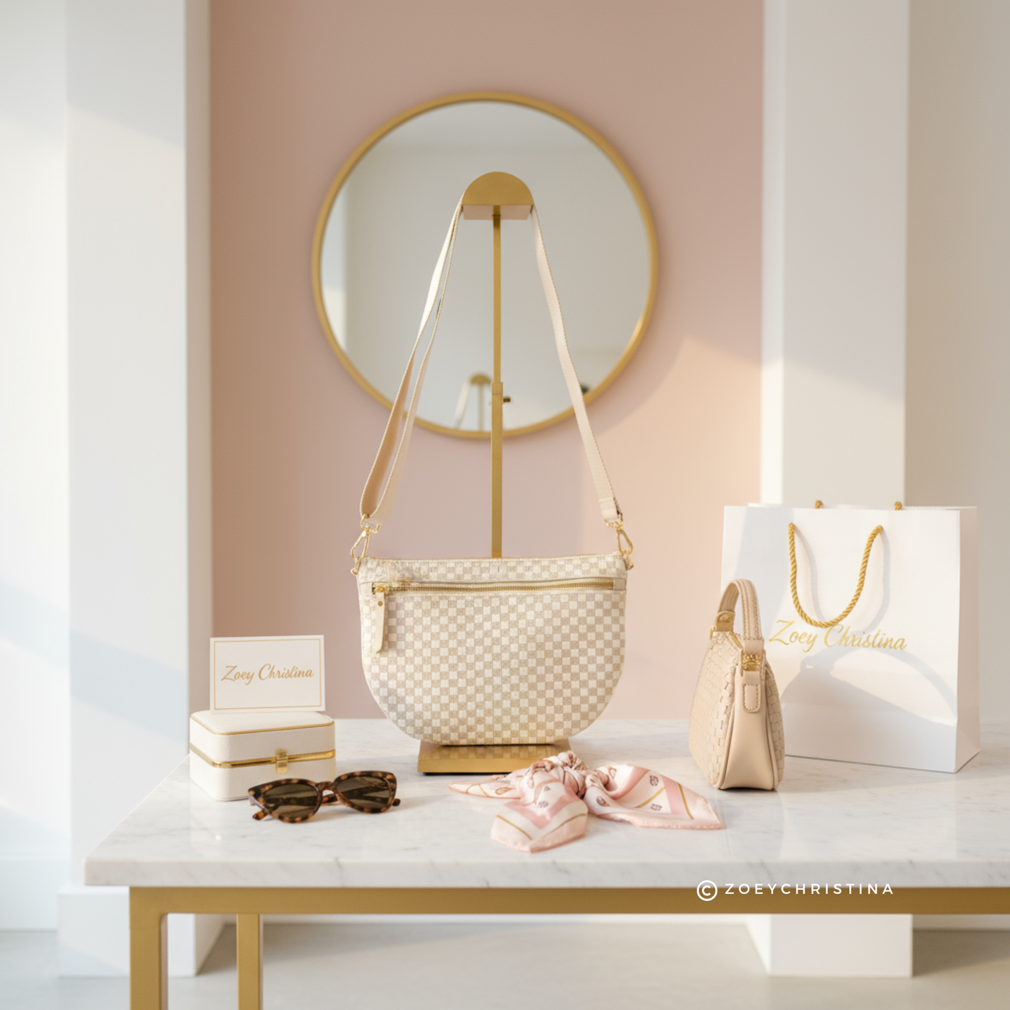 Checker Crossbody Bag
