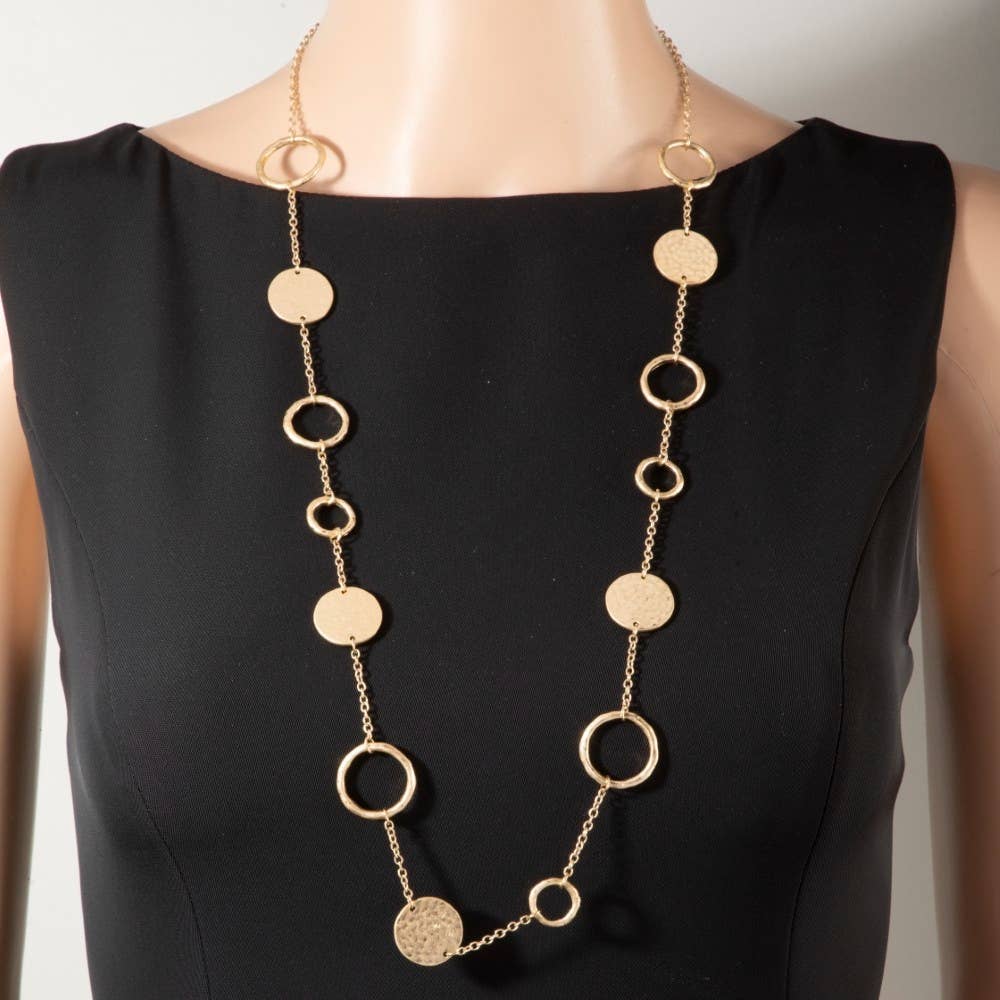Hammered Disc Necklace