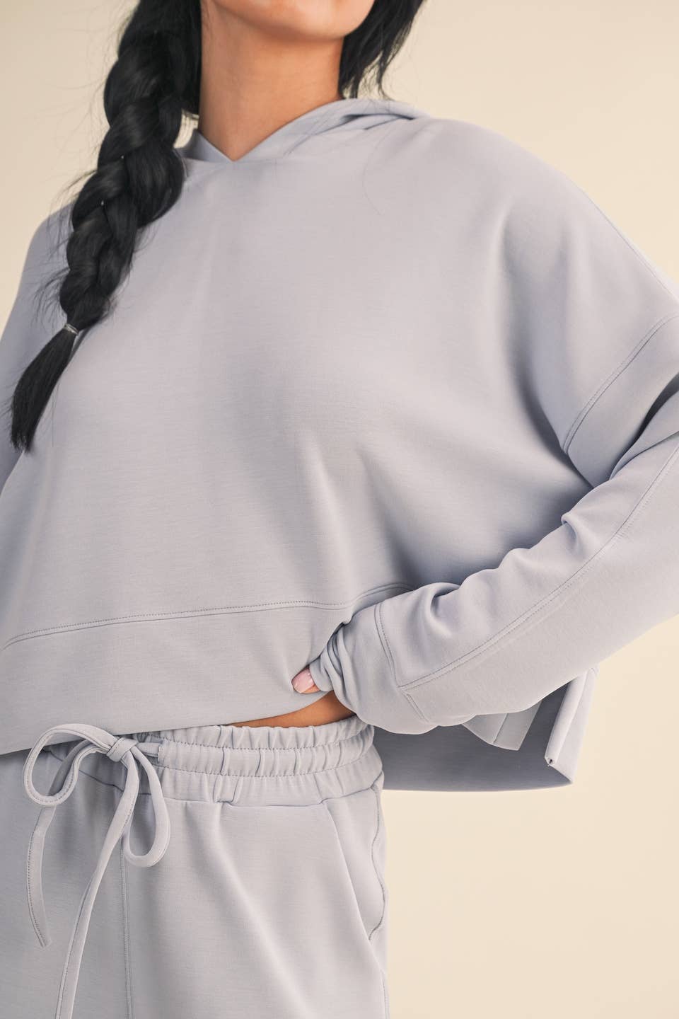 Super Soft Air Scuba Oversized Crop Hoodie