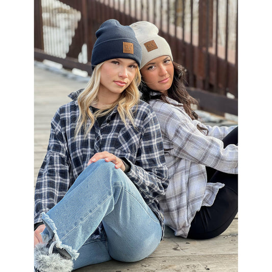 Beige CC Logo Beanie