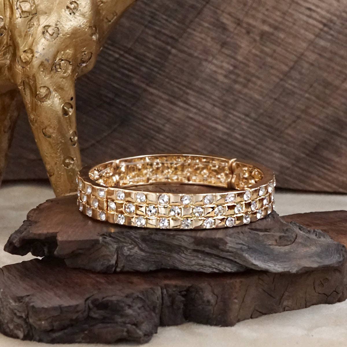 Checker Crystal Stretch Bangle