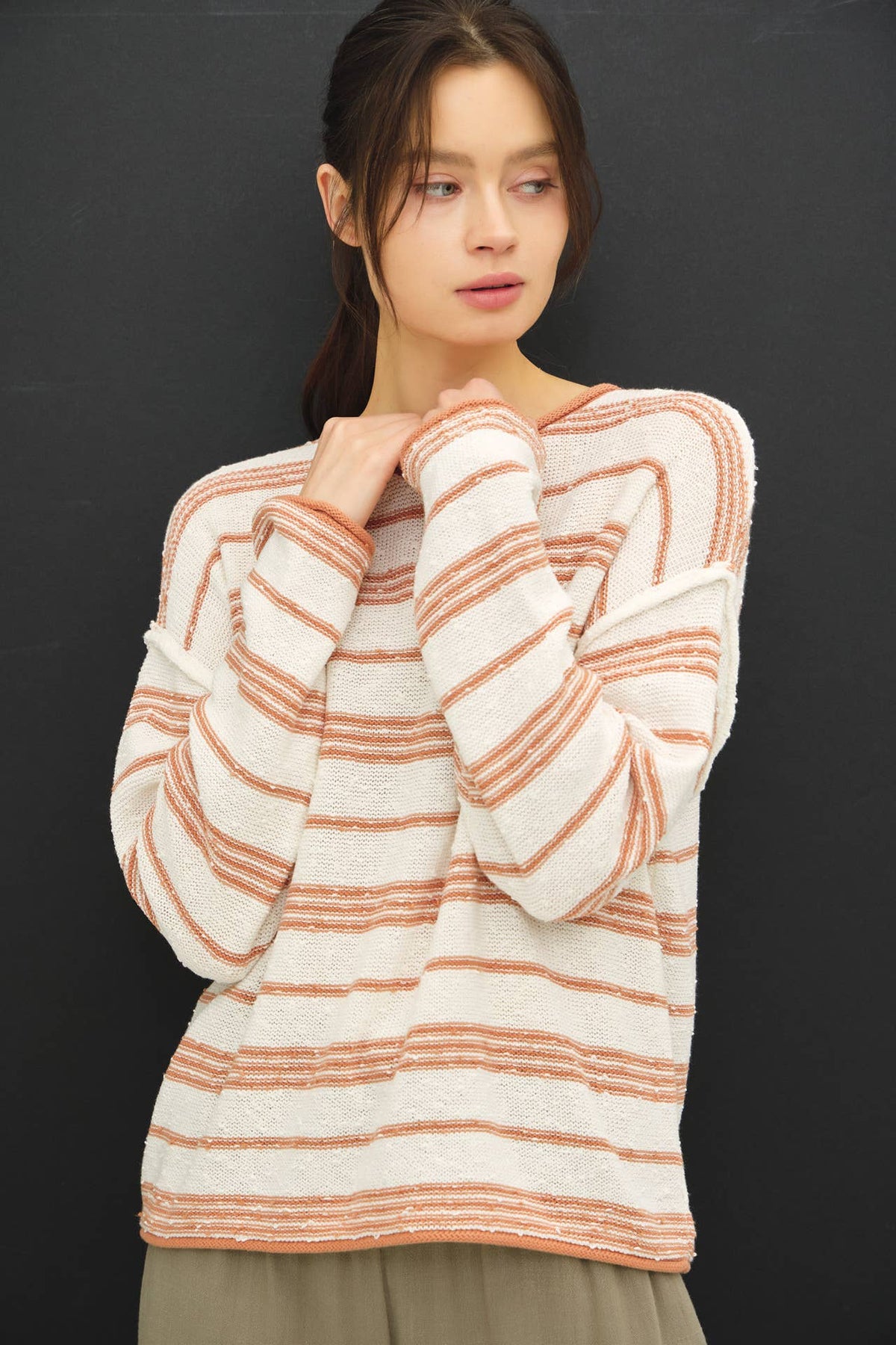 Field of Poppies Striped Sweater