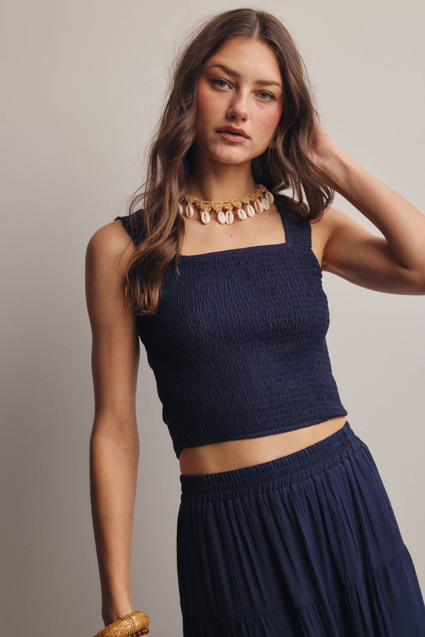 All Aboard Smocked Tank
