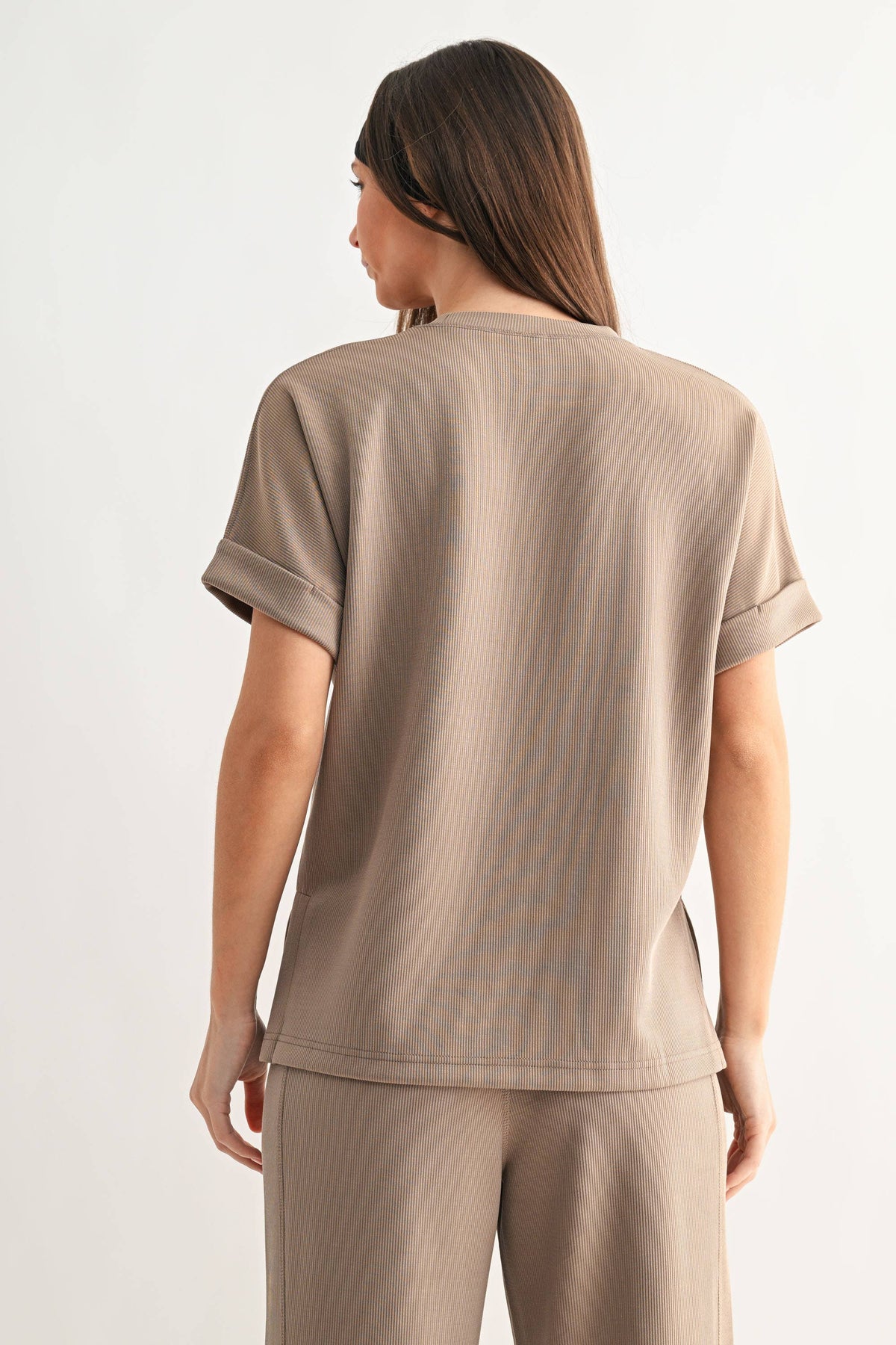 Luxe Sand Wash Rib Lounge Tee