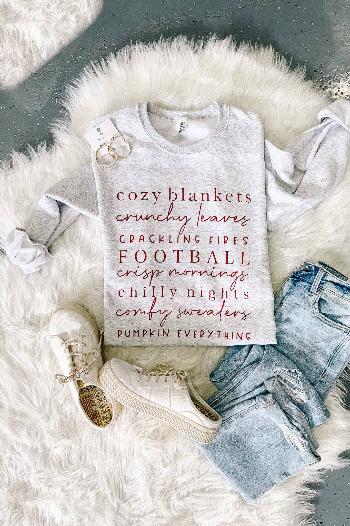 All Things Fall Graphic Sweatshirt - Ash Grey
