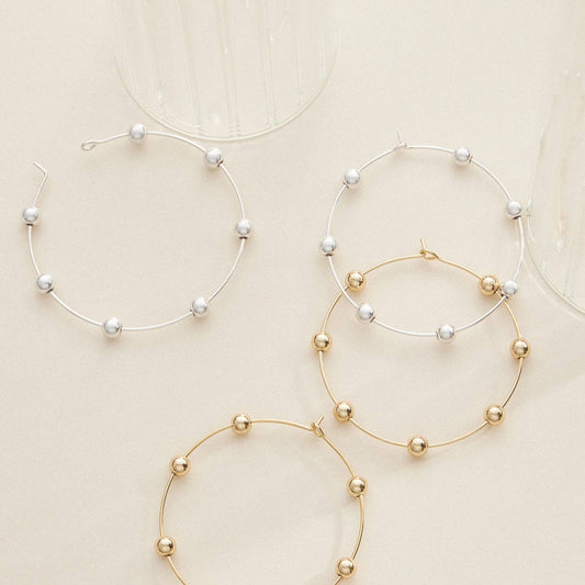Dainty Beaded Dash Hoops
