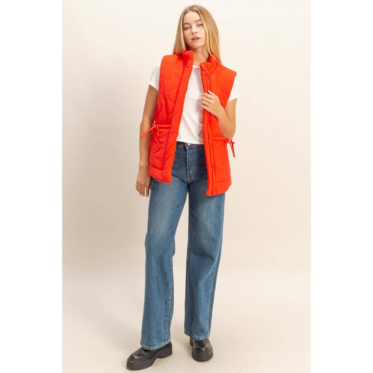 Quilted Wave Red Vest