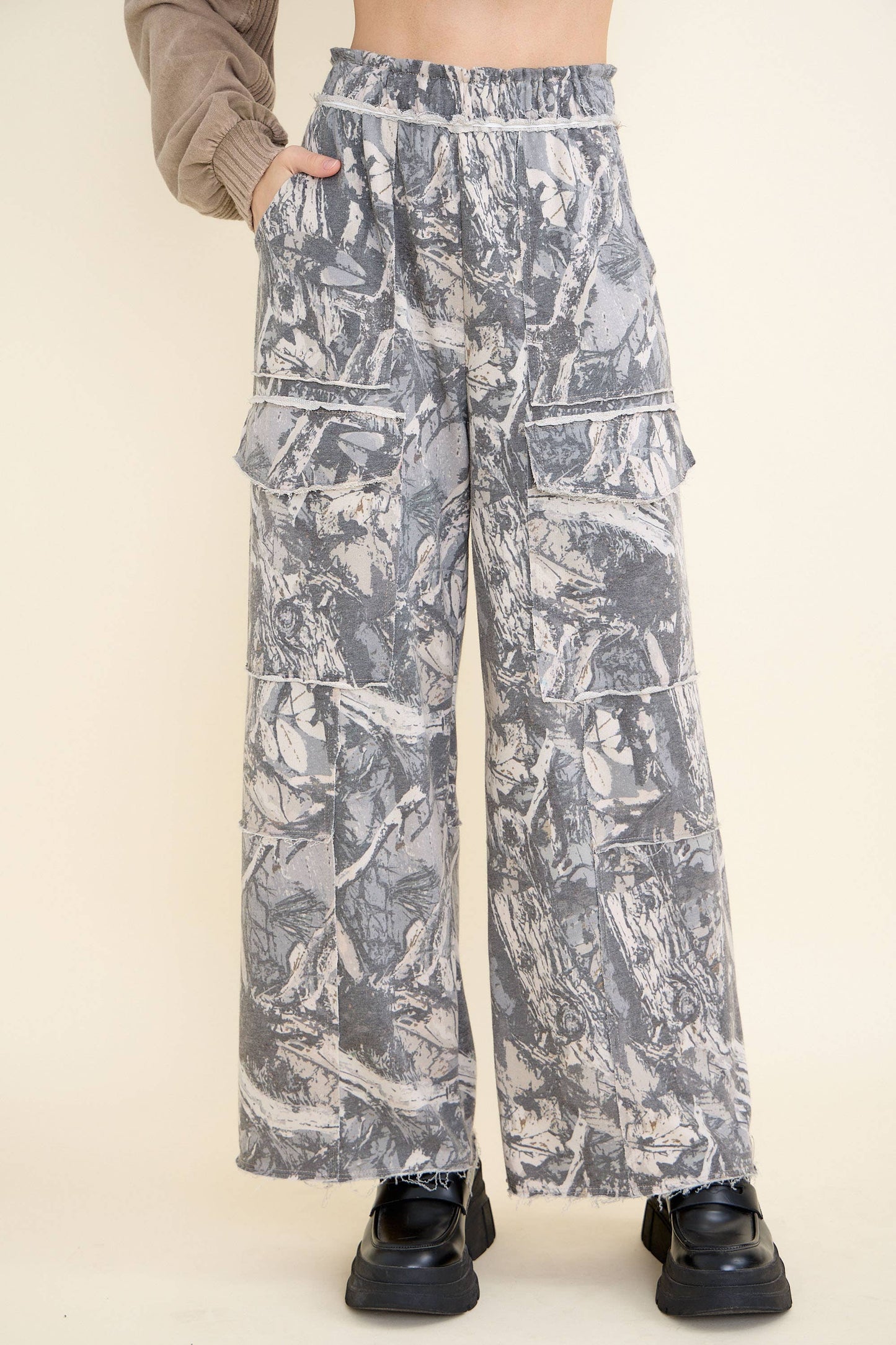 Camo Cargo Wide Leg Pants