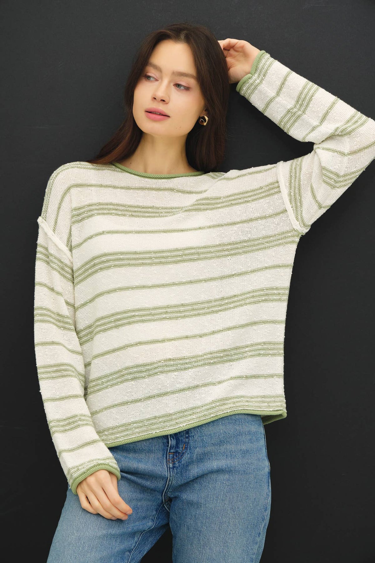 Field of Poppies Striped Sweater