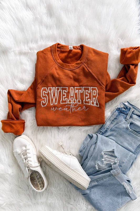 Sweater Weather Embroidered Sweatshirt