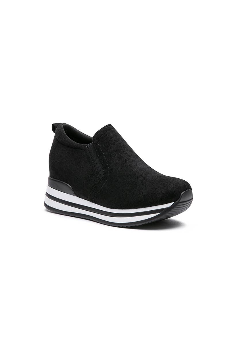 Black Wedge Sneakers