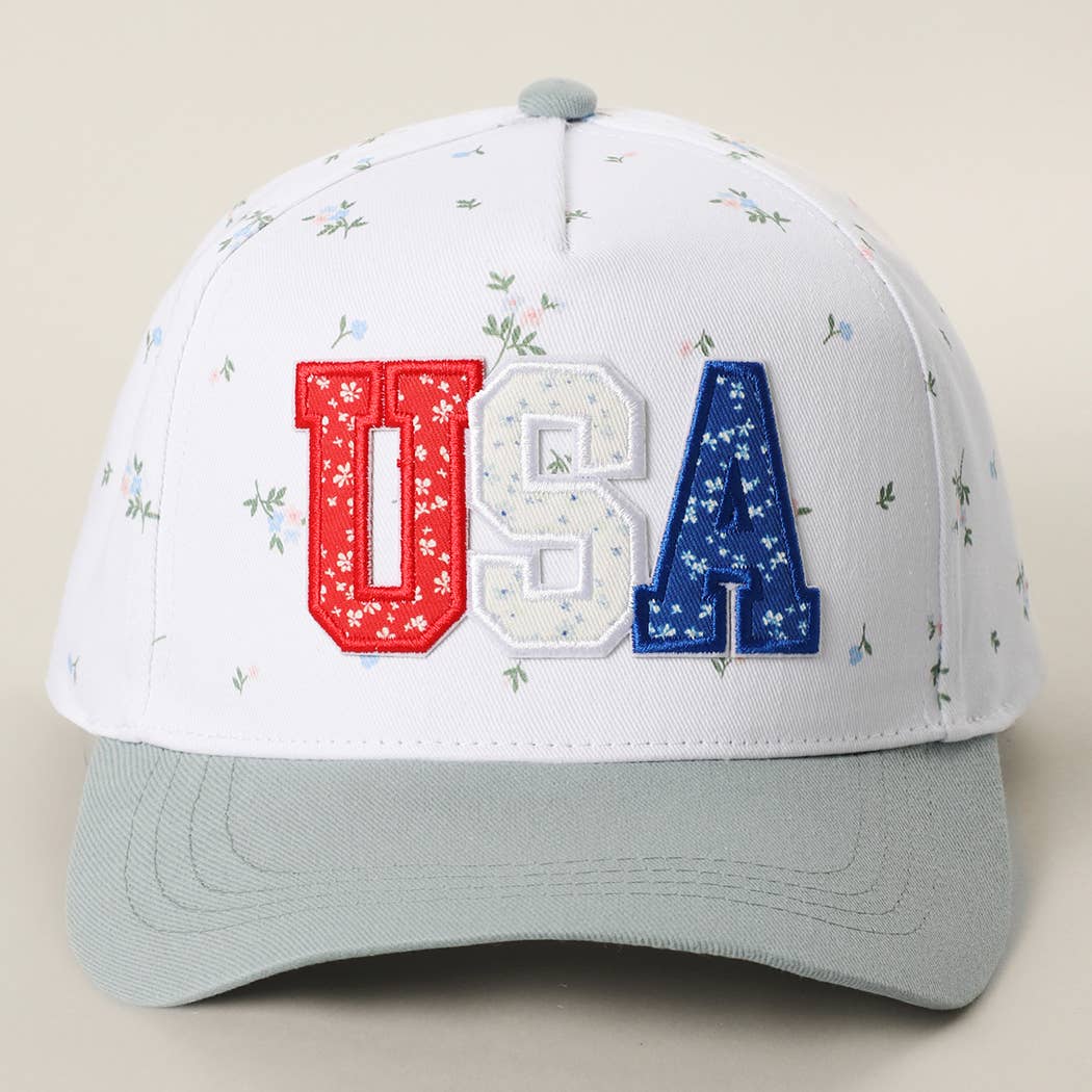 USA Floral Two-Tone Trucker Hat