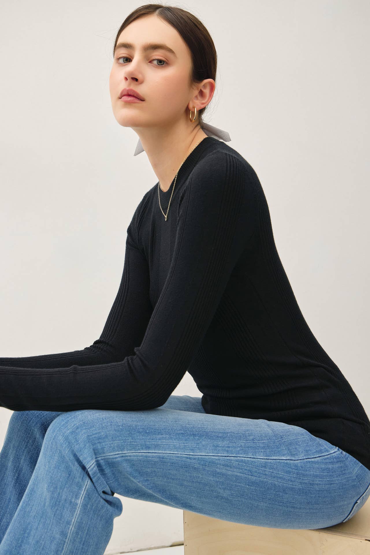 Basic Babe Patterned Knit Top