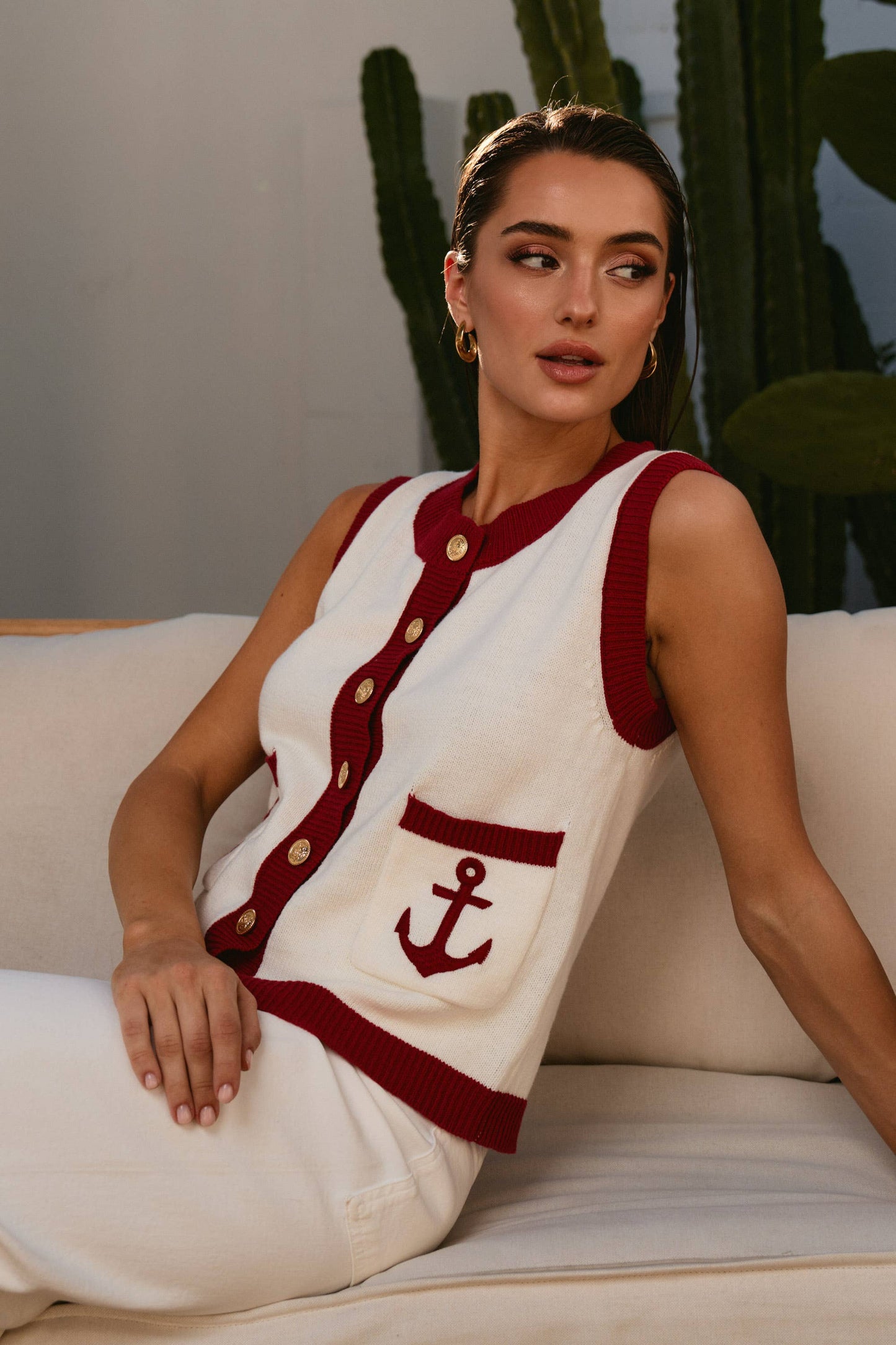 Anchors Away Button Vest