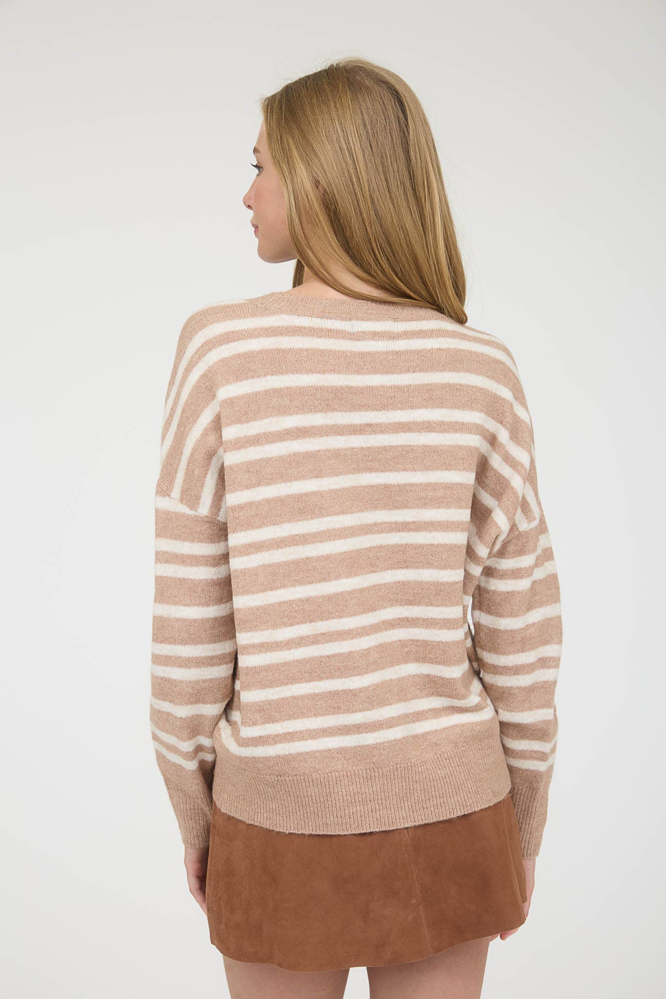 Coffee & Cream Striped Sweater