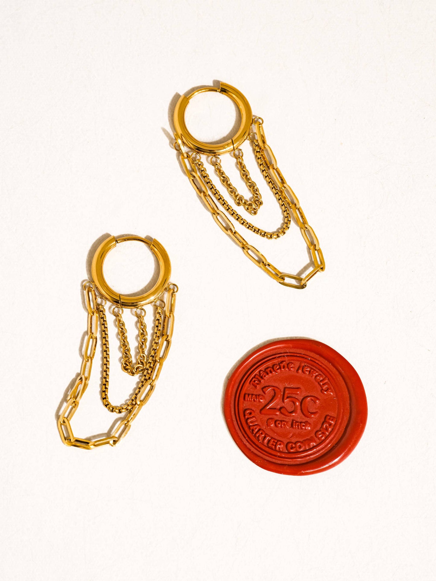 Vianne 18K Gold Chain Drop Earrings