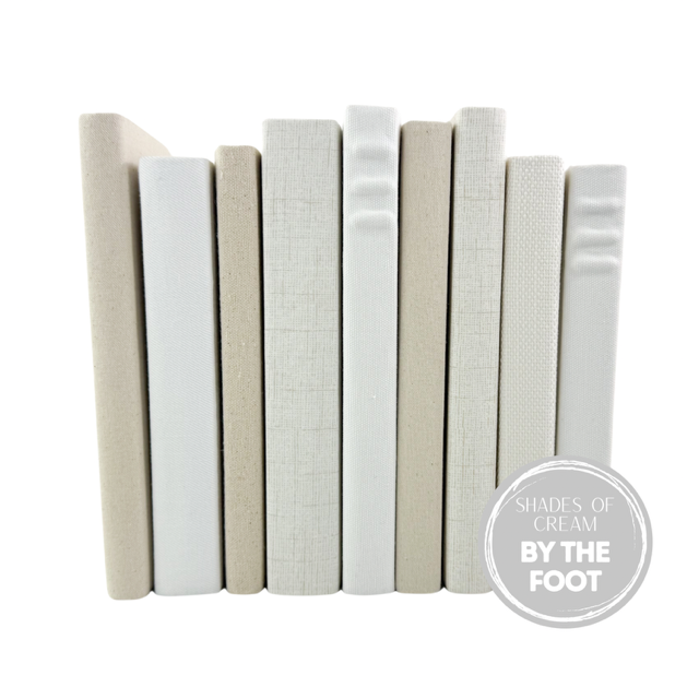 Fabric Covered Books for Shelf Decor- Shades of Cream