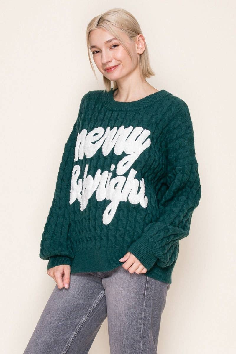 Merry & Bright Green Pullover