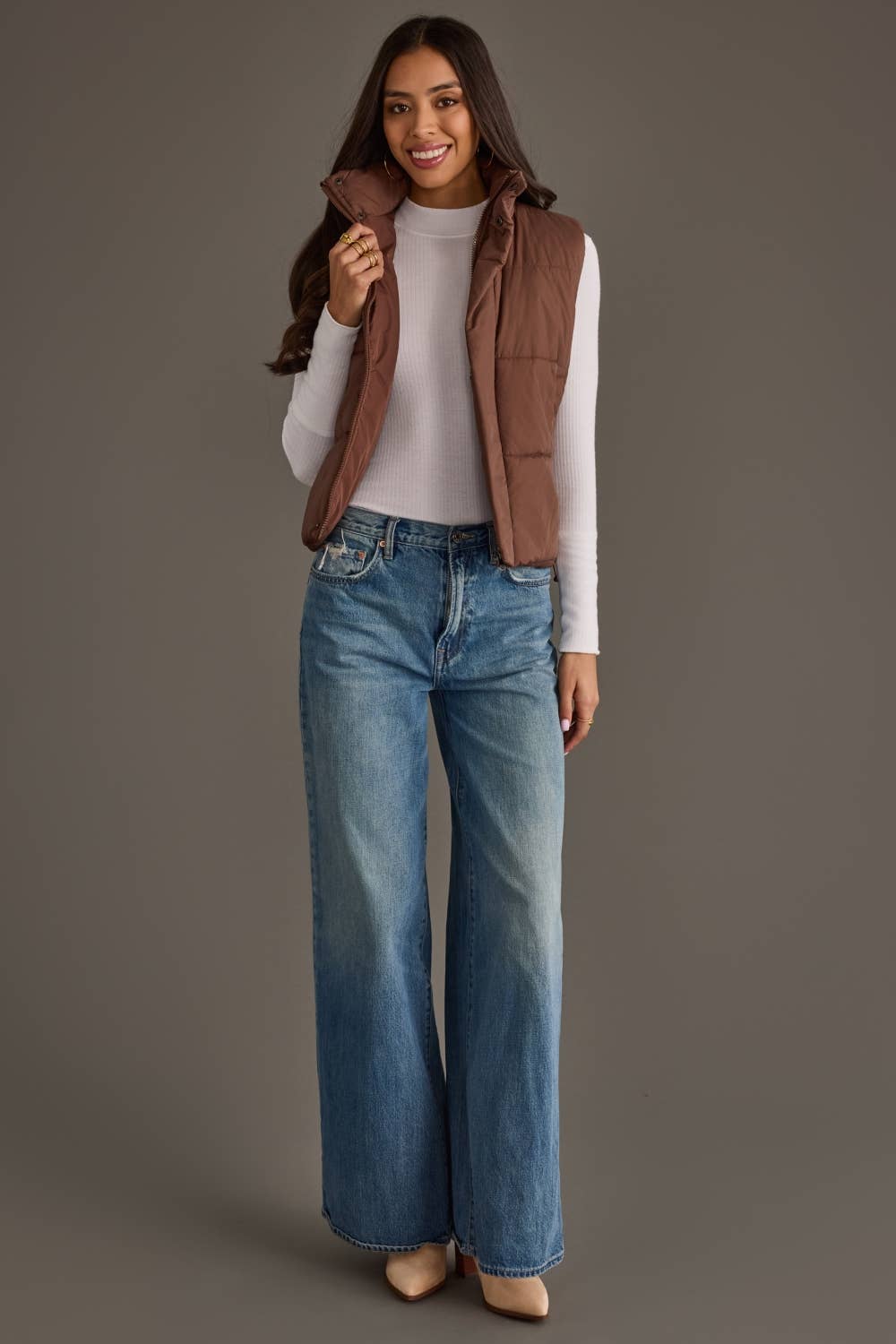Chocolate Mid Crop Vest