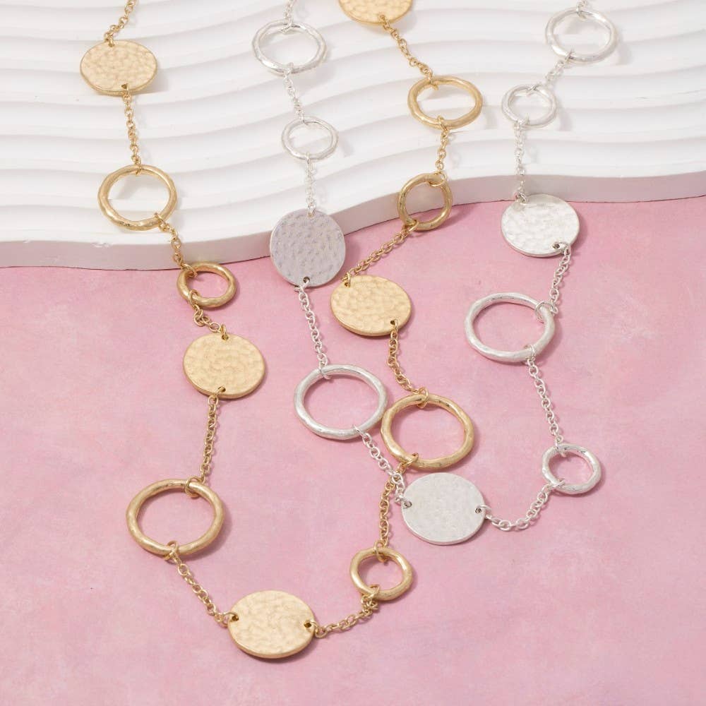 Hammered Disc Necklace
