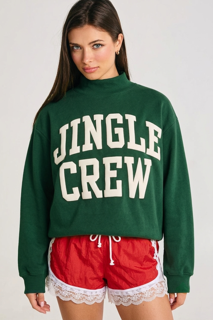 JINGLE CREW Mock Neck Sweatshirt