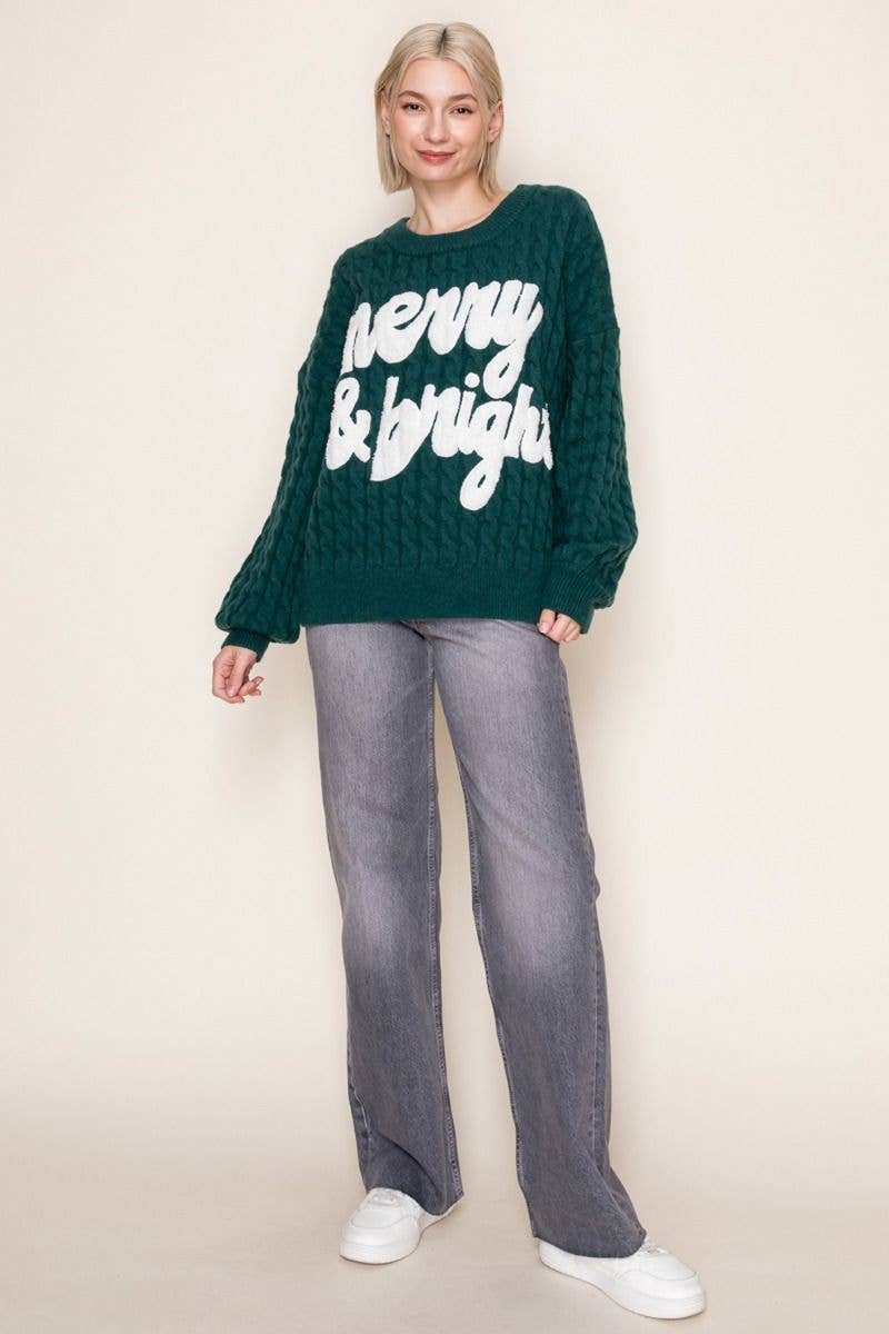Merry & Bright Green Pullover