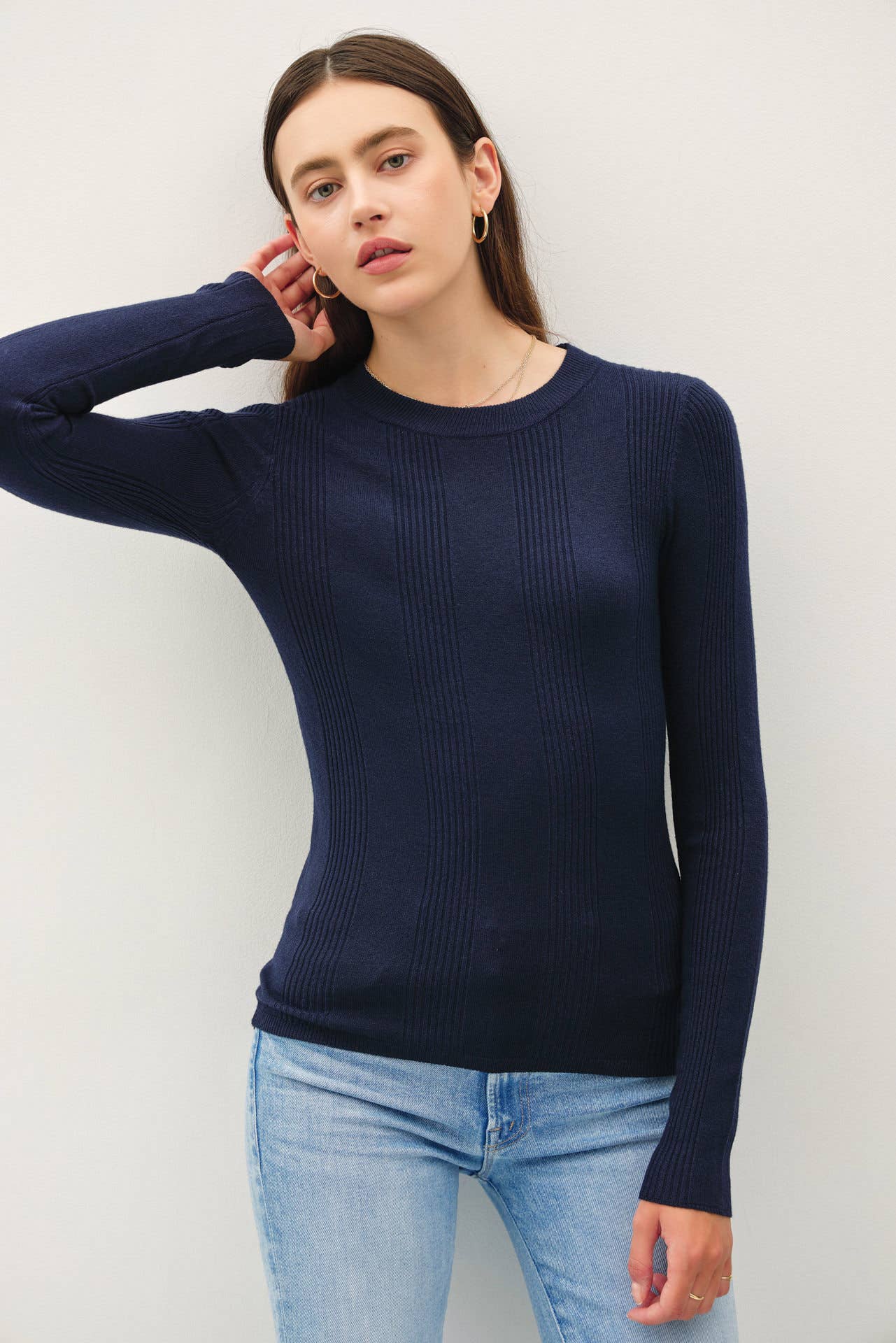 Basic Babe Patterned Knit Top