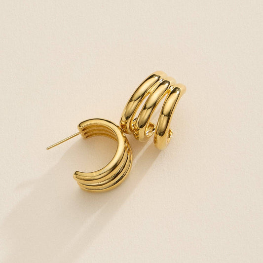 Silver Triple Hoops Small
