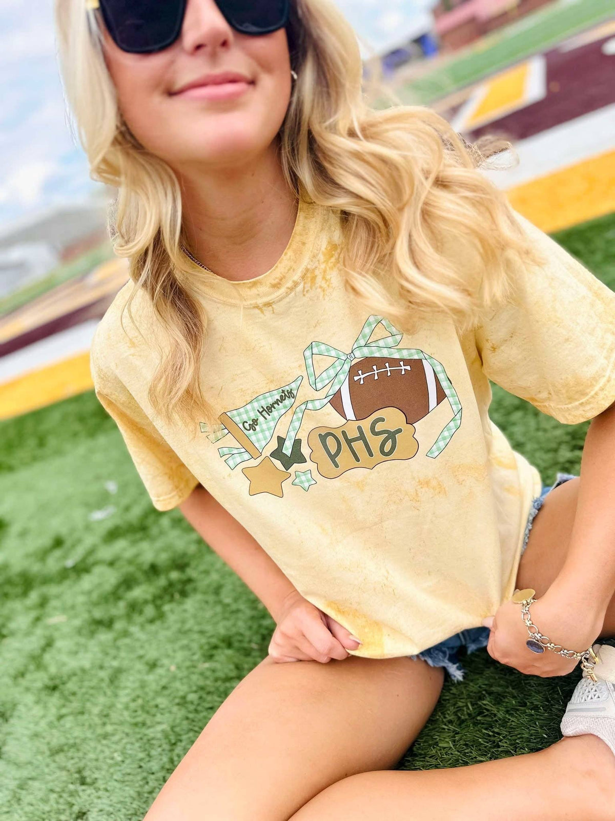Gingham Bow Hawks Tee