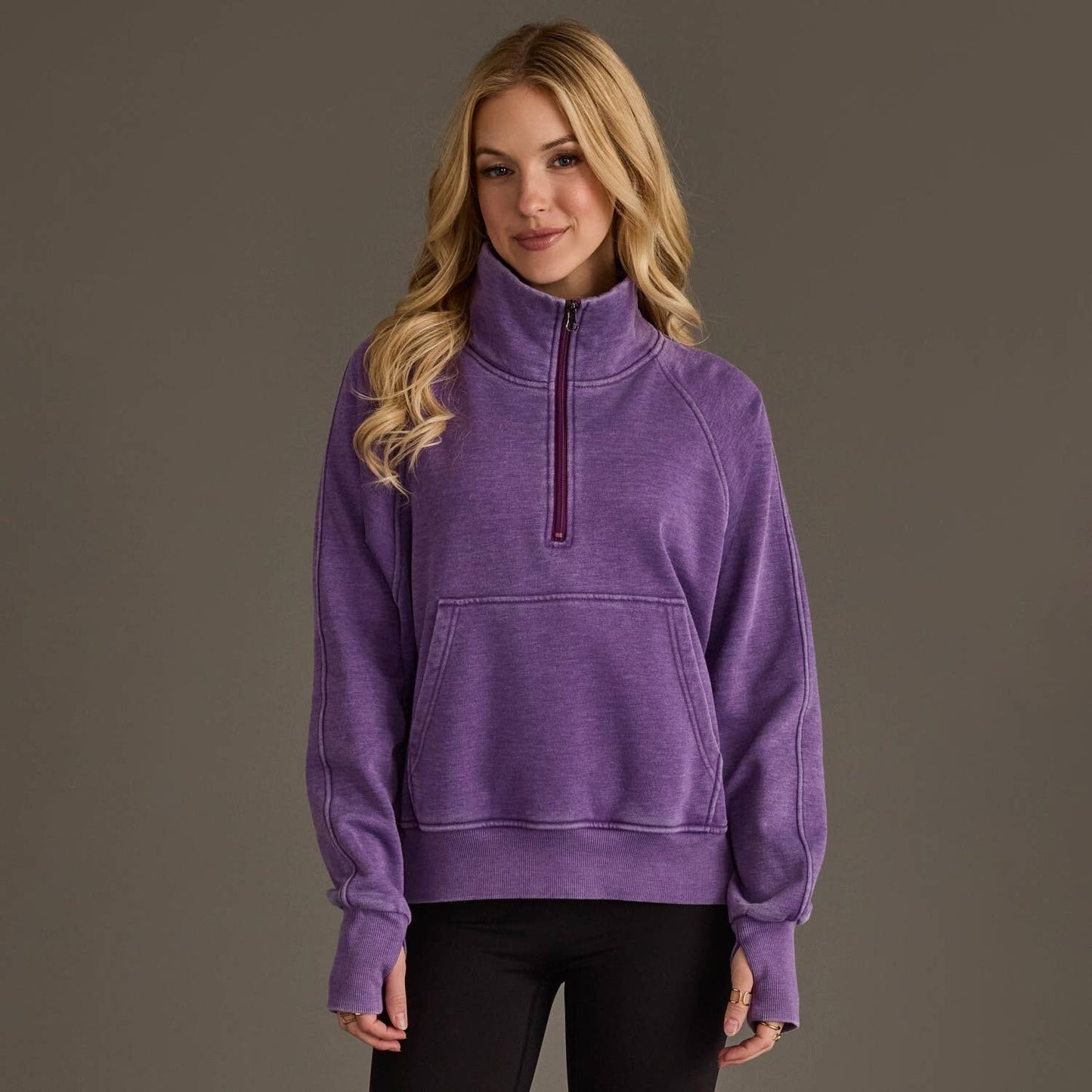 Dk. Purple Quarter Zip Sweatshirt