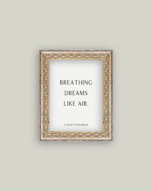 Breathing Dreams Like Air Framed Antique Print