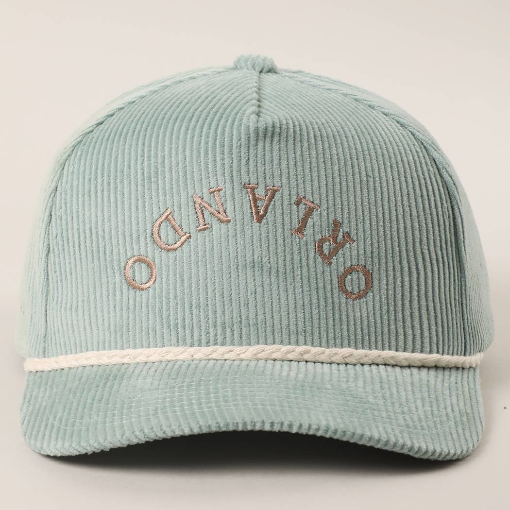 Custom Corduroy Embroidered Hat - Your City & State