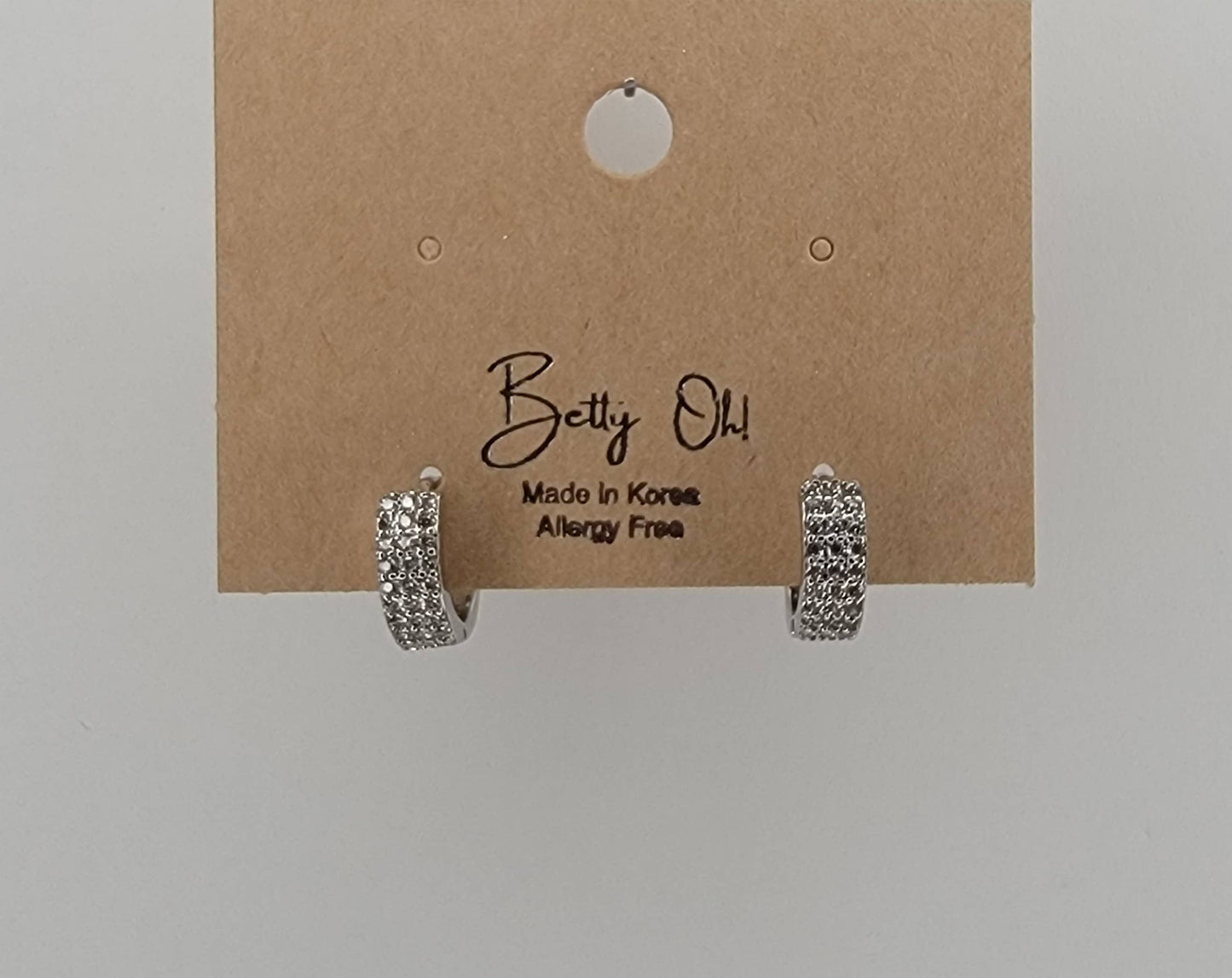 CZ SMALL CLICKER EARRINGS.