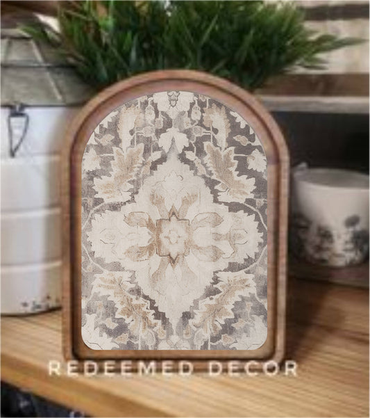 Arch Top Tapestry Bold Framed Art